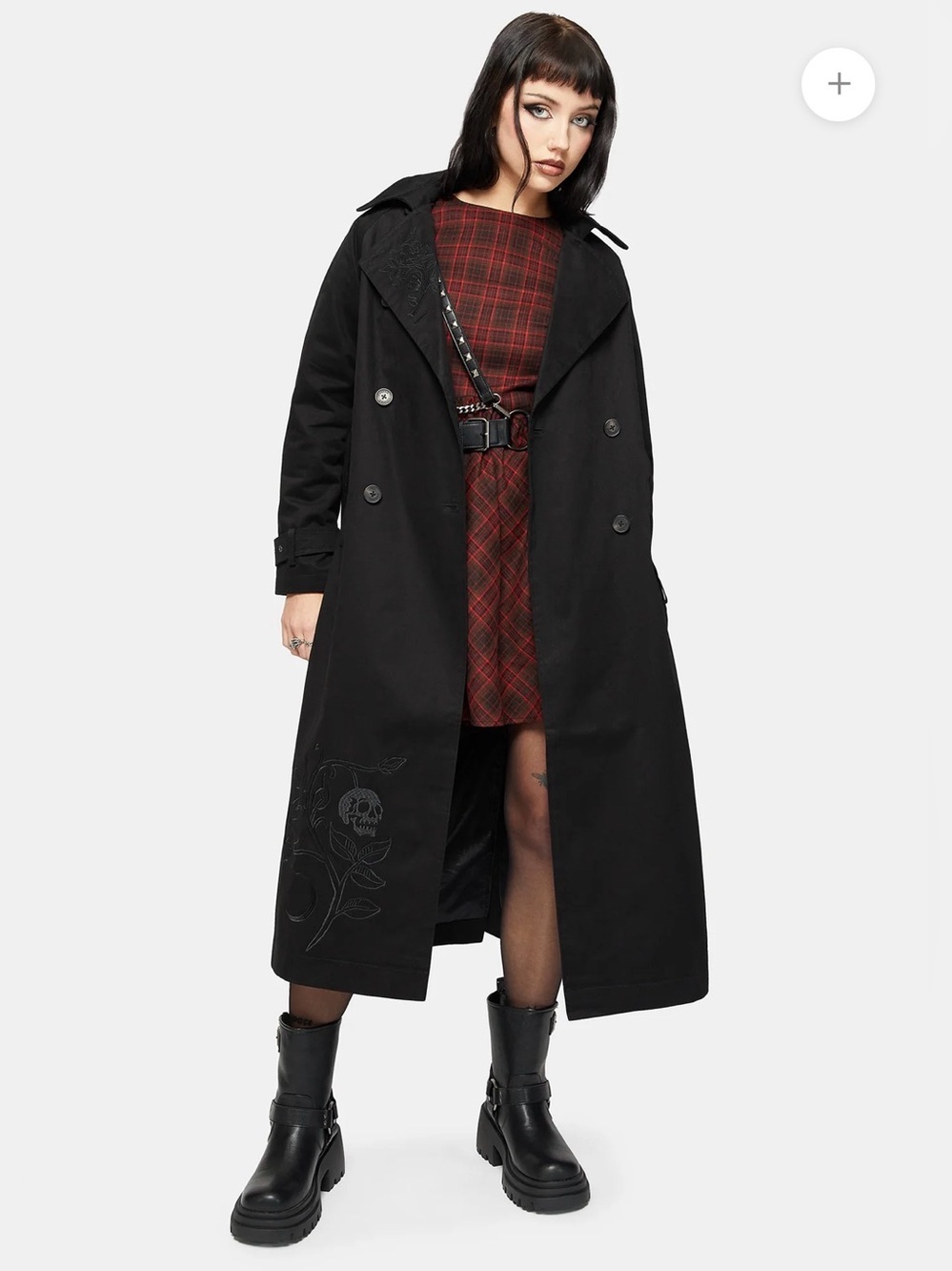 NWT Disturbia Poe Embroidered Trench Coat size US 4